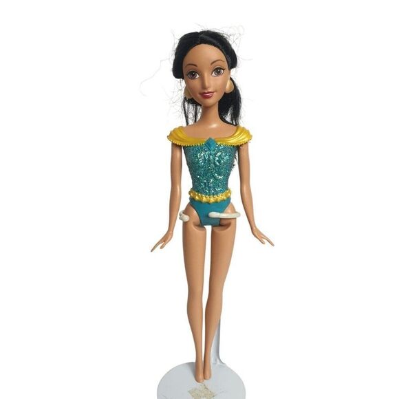 Disney Princess Jasmine Dolls Set Disney Store Aladdin Teal Outfit Gold earrings - Picture 3 of 6
